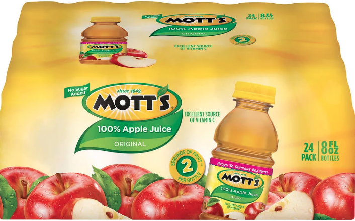 Mott's, 100% Apple Juice. (24 ct) 8 fl oz.